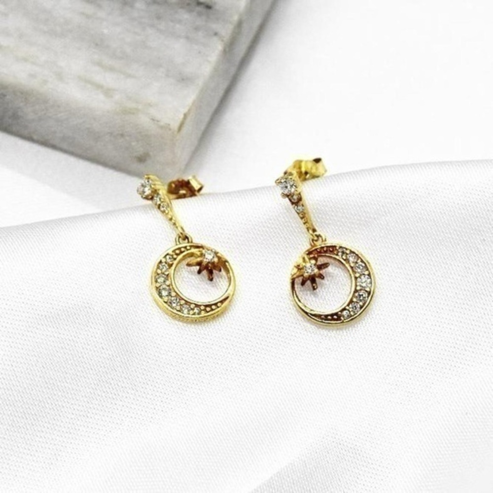 Small Celestial Moon Studs